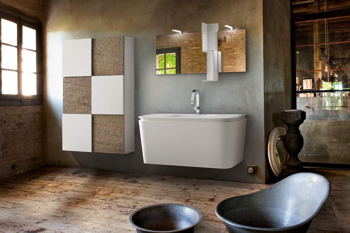 Arredo bagno moderno top lops brera design materico acquistabile ... Design bagni moderni