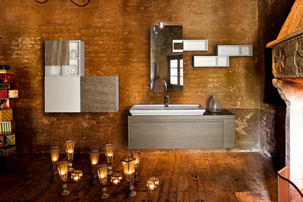 Arredo bagno moderno Top Lops Brera Design materico - Acquistabile ... Arredo bagno moderno Top Lops Brera Design materico - Acquistabile ...
