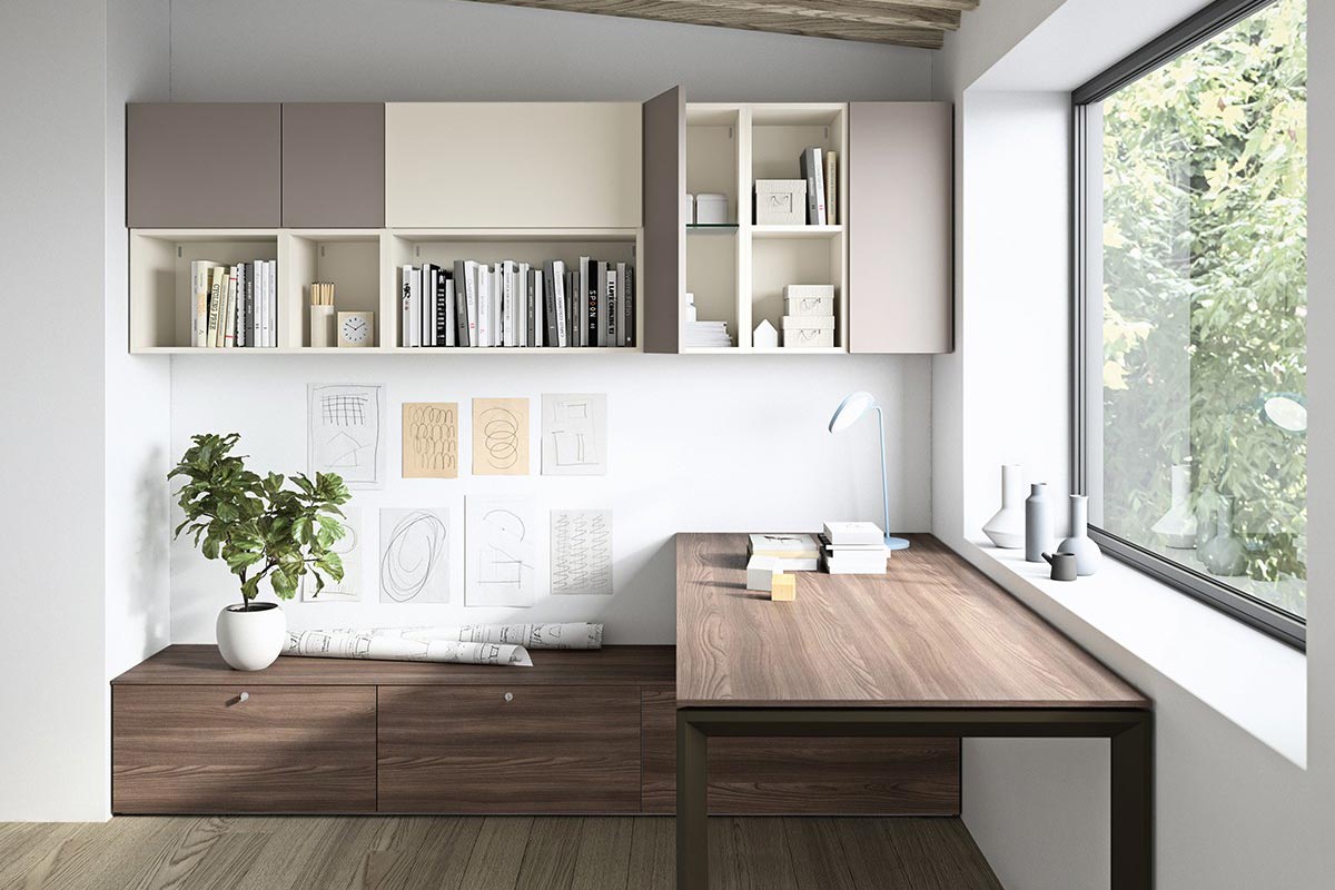 Sistema da ufficio componibile Easy Lops Home Office progetto 1 - mobili-da- ufficio - Acquistabile in Milano e provincia, Monza e Brianza