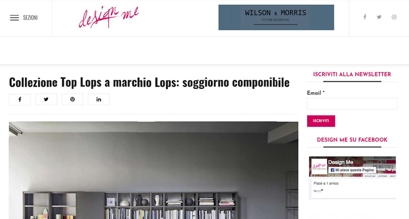 Rassegna stampa Lops Arredi Design Me