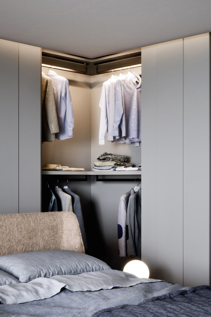 Armadio moderno scorrevole Top Lops Progetto anta Plisse 2