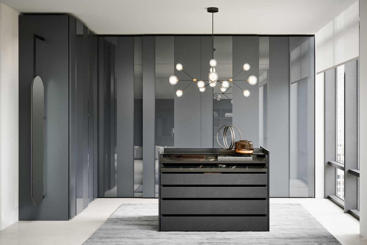 Armadio moderno scorrevole Top Lops Progetto anta Plisse 4