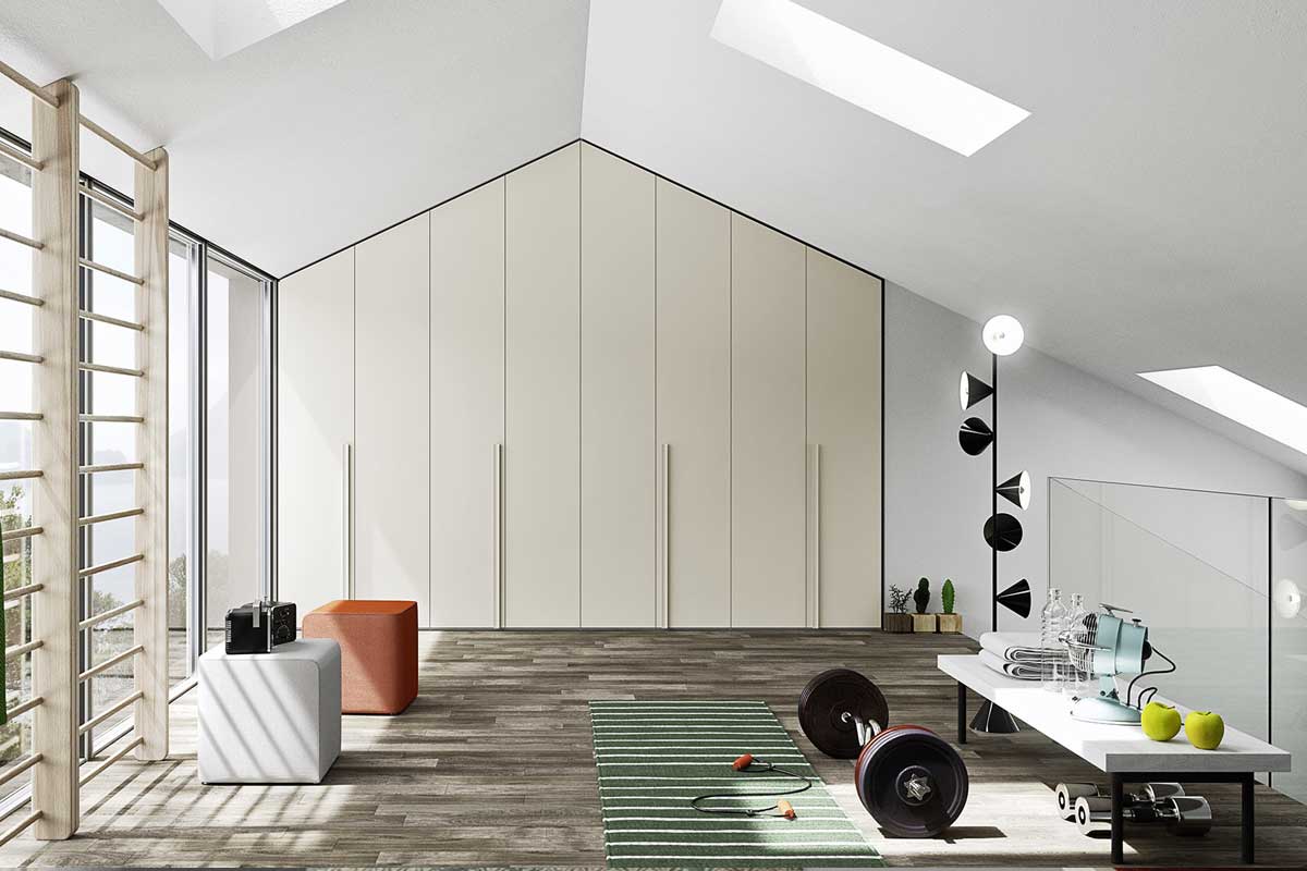 Armadio moderno battente Easy Lops Progetto anta Presa Mini 2