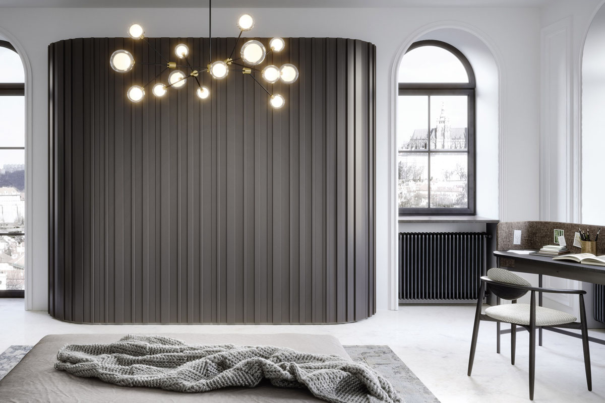 Armadio moderno battente Top Lops Progetto anta Stave 4