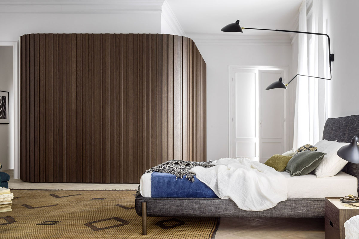 Armadio moderno battente Top Lops Progetto anta Stave 7