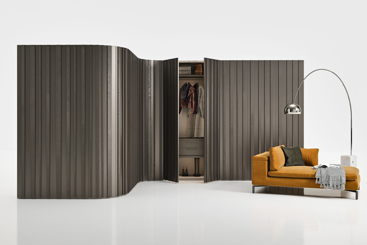 Armadio moderno battente Top Lops Progetto anta Stave 11