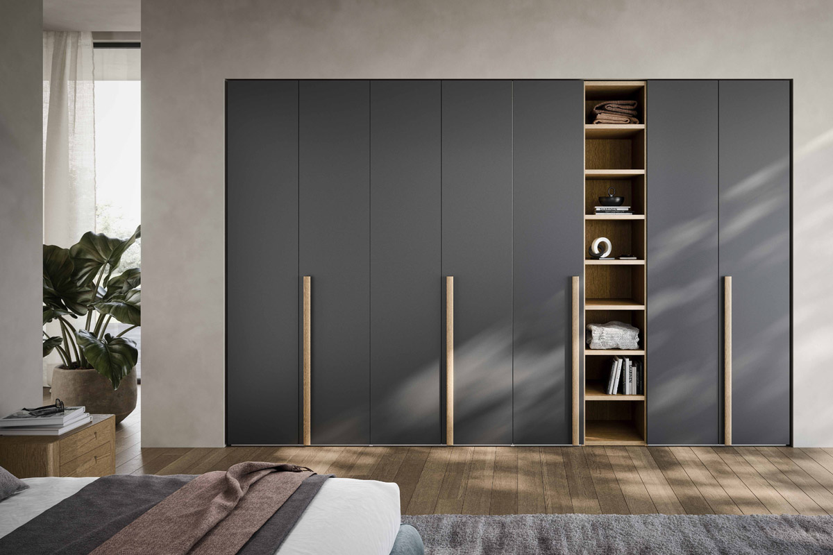 Armadio moderno battente Top Lops Progetto anta Thick 1