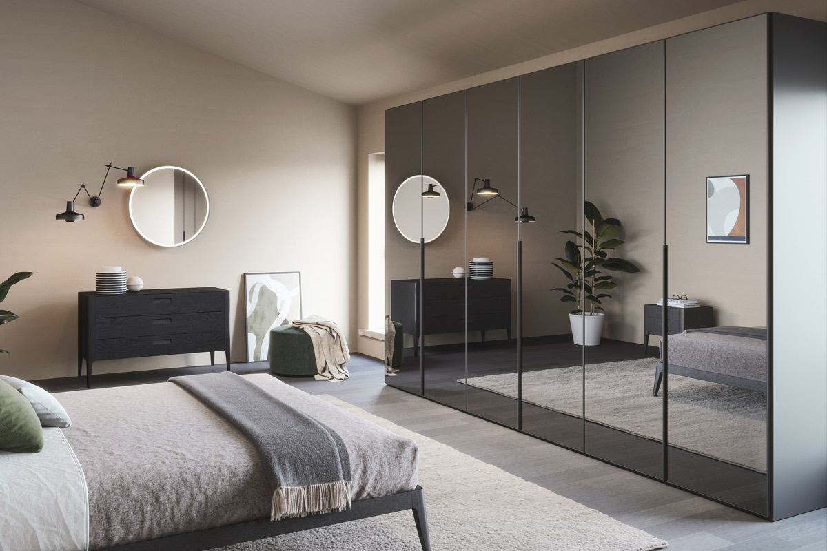 Armadio moderno scorrevole Top Lops Progetto anta Crystal 1