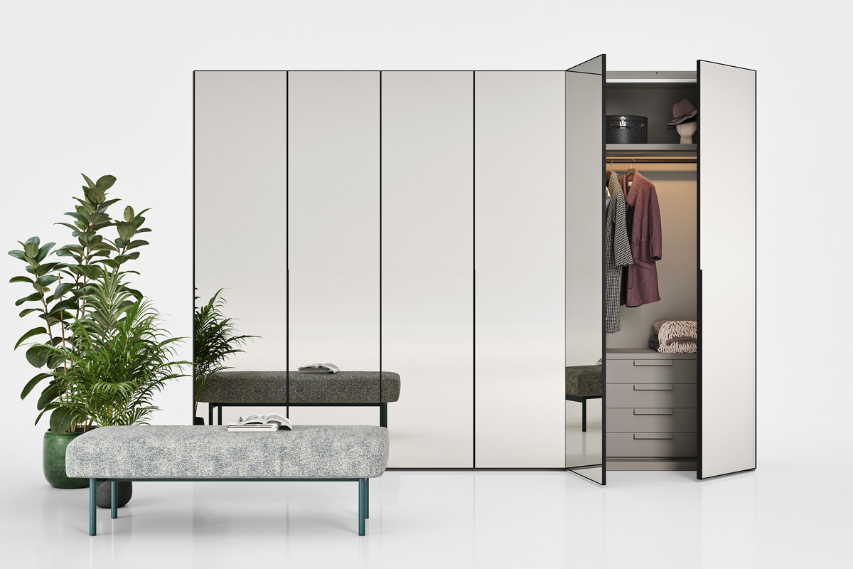 Armadio moderno scorrevole Top Lops Progetto anta Crystal 4