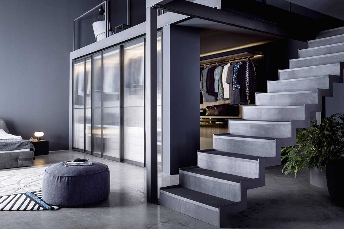 Armadio moderno scorrevole Top Lops Progetto anta Layer 6