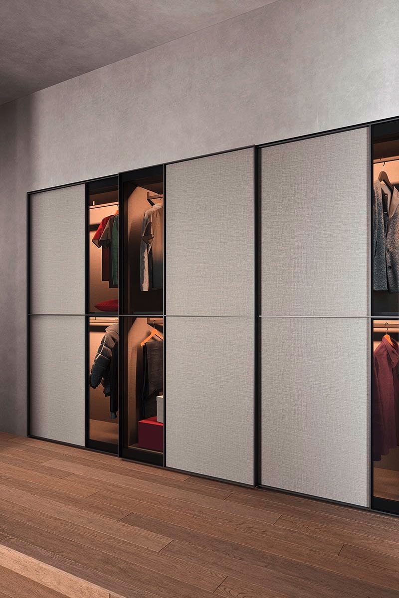 Armadio moderno scorrevole Top Lops Progetto anta Layer 9