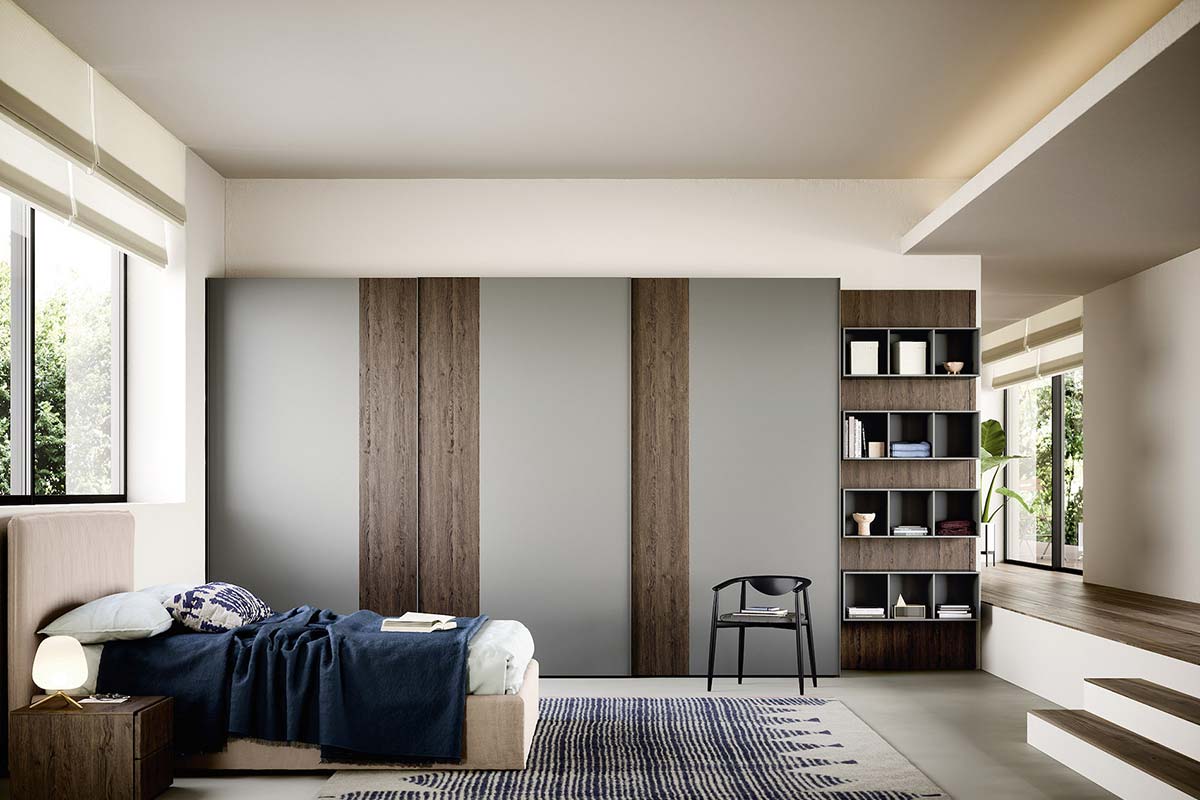 Armadio moderno scorrevole Top Lops Progetto anta Offset 1