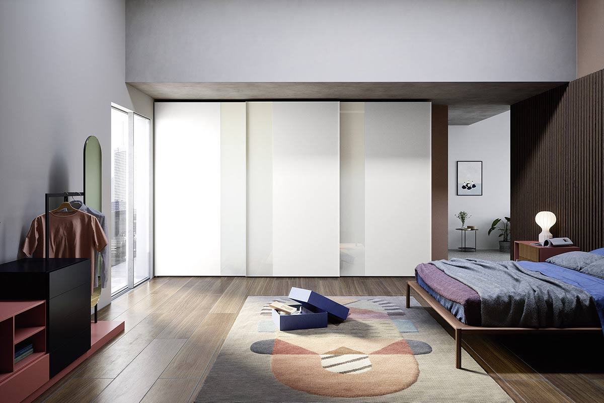 Armadio moderno scorrevole Top Lops Progetto anta Offset 6