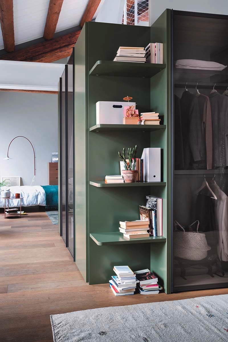 Armadio moderno battente Top Lops Progetto anta Perry 2