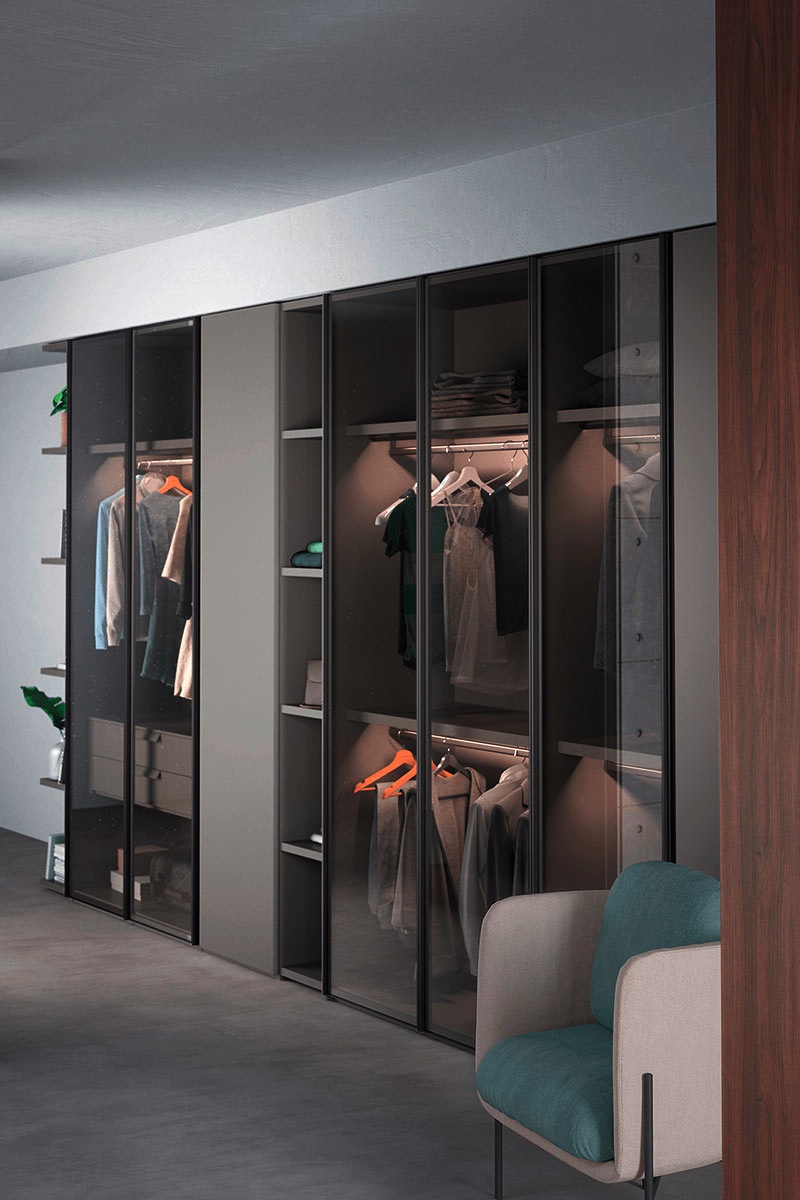 Armadio moderno battente Top Lops Progetto anta Perry 3