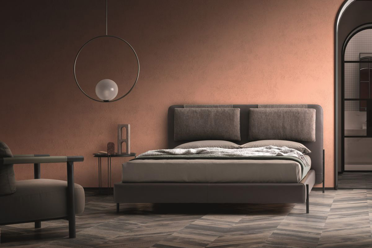 Letto matrimoniale moderno imbottito Ditre Alar