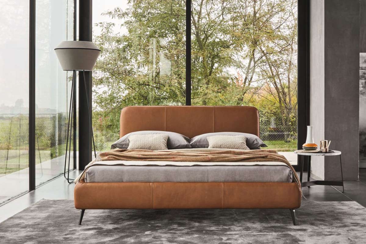 Letto matrimoniale moderno imbottito Ditre Aris