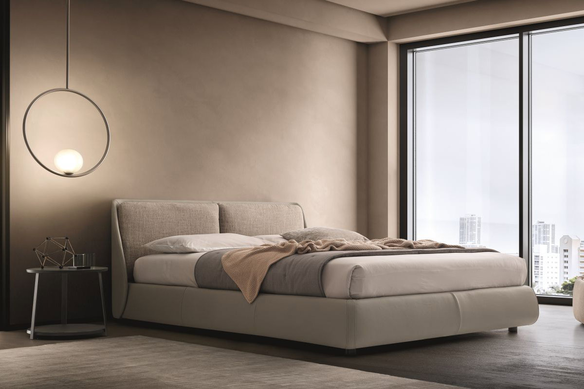 Letto matrimoniale moderno imbottito Ditre Bend