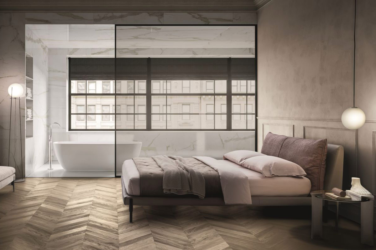 Letto matrimoniale moderno imbottito Ditre Kim