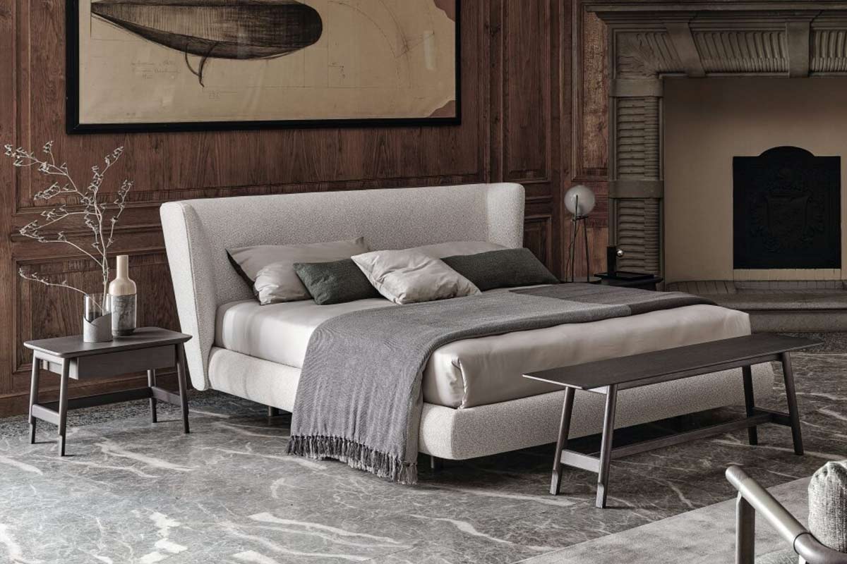 Letto matrimoniale moderno imbottito Ditre Royal