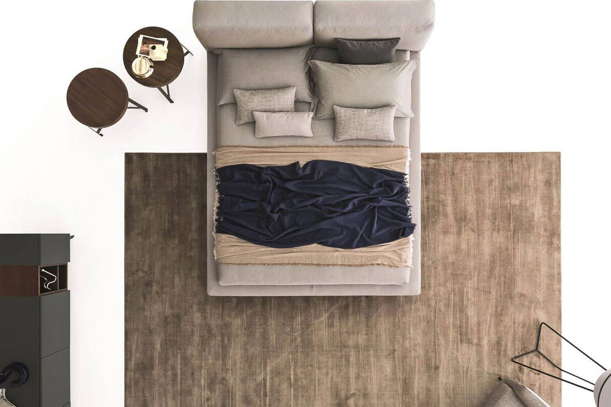 Letto matrimoniale moderno imbottito Ditre Sound 4