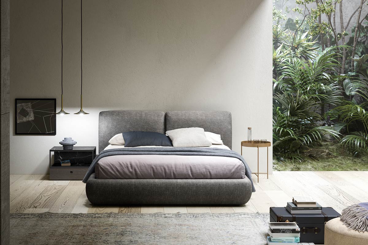 Letto matrimoniale moderno imbottito Top Lops Midnight 4