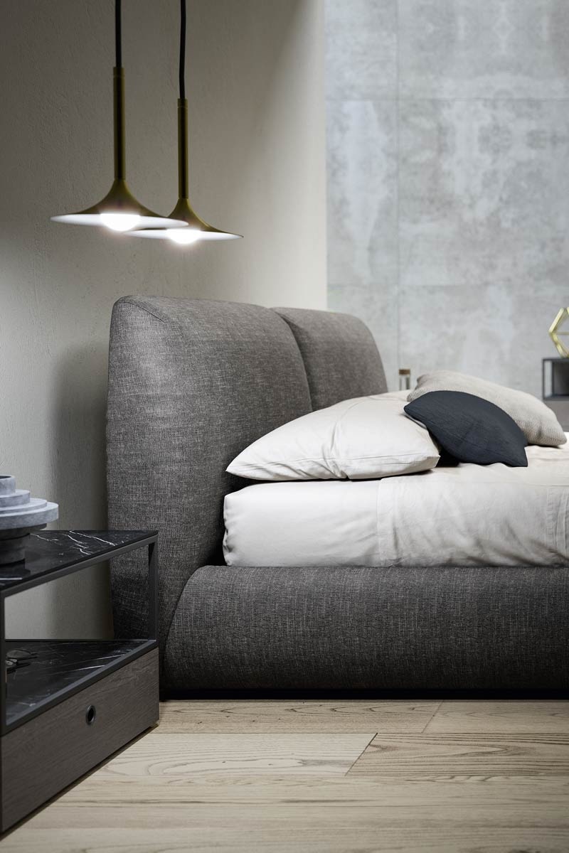 Letto matrimoniale moderno imbottito Top Lops Midnight 5