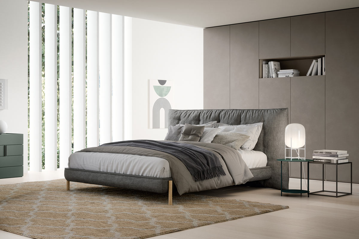 Letto matrimoniale moderno imbottito Top Lops Tufte 1