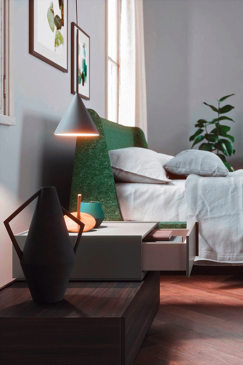 Letto matrimoniale moderno imbottito Top Lops Velvet 6