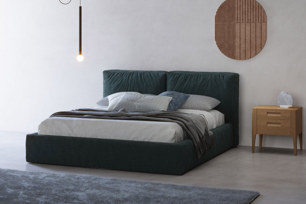 Letto matrimoniale moderno imbottito&nbsp;Top Lops&nbsp;Brick 1