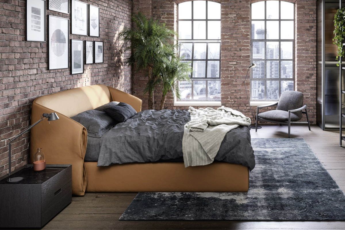 Letto matrimoniale moderno imbottito Top Lops Hide 10