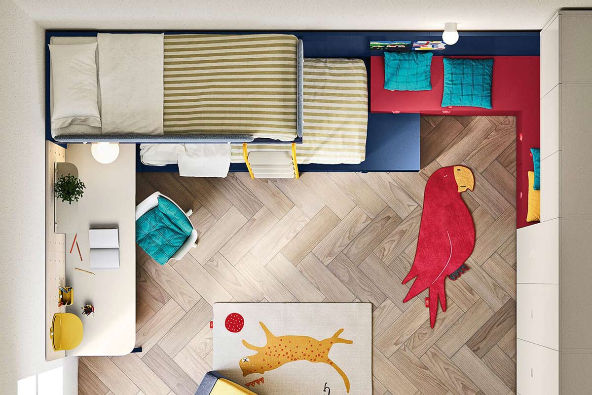 Cameretta moderna Top Lops Nidi Kids Progetto 09 2