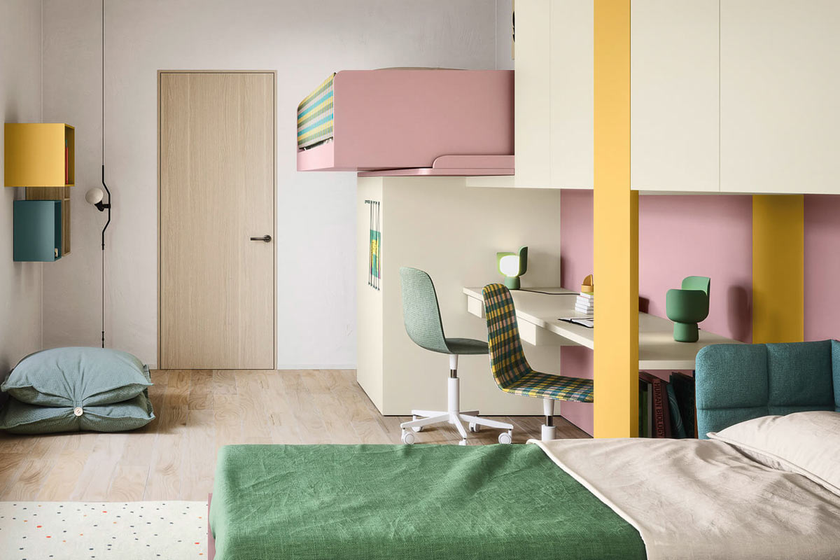 Cameretta moderna Top Lops Nidi Kids Progetto 16 3