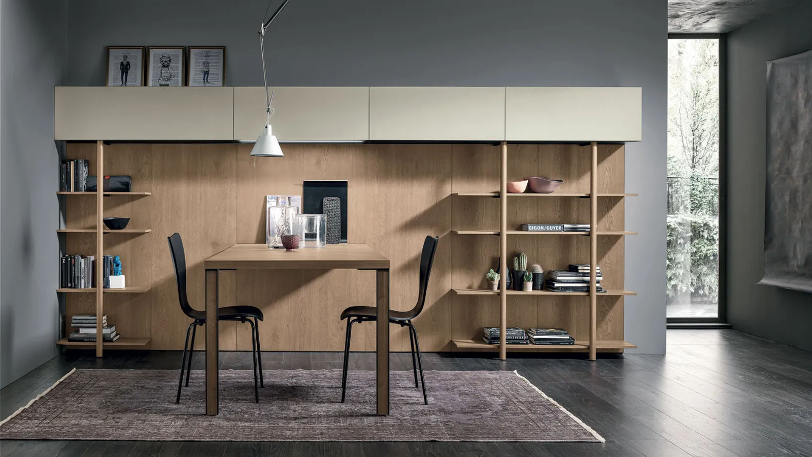 Living moderno componibile Stosa Natural 1