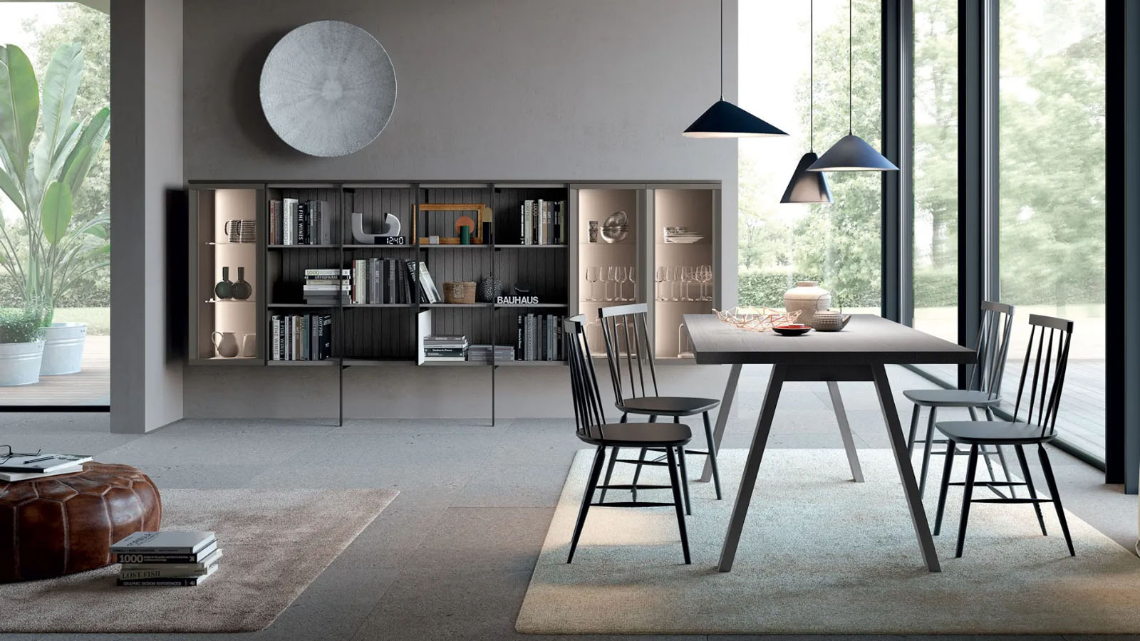 Living moderno componibile Stosa Newport 1