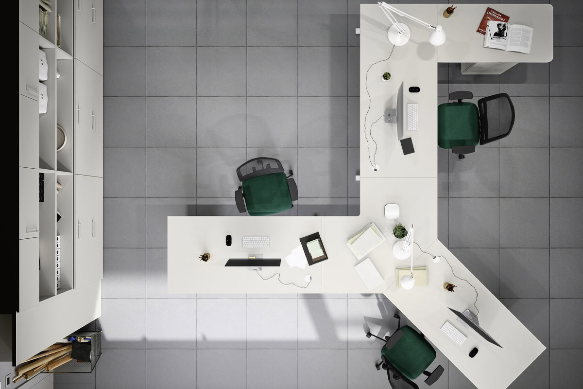 Sistema da ufficio componibile Easy Lops Space Office progetto 9 2