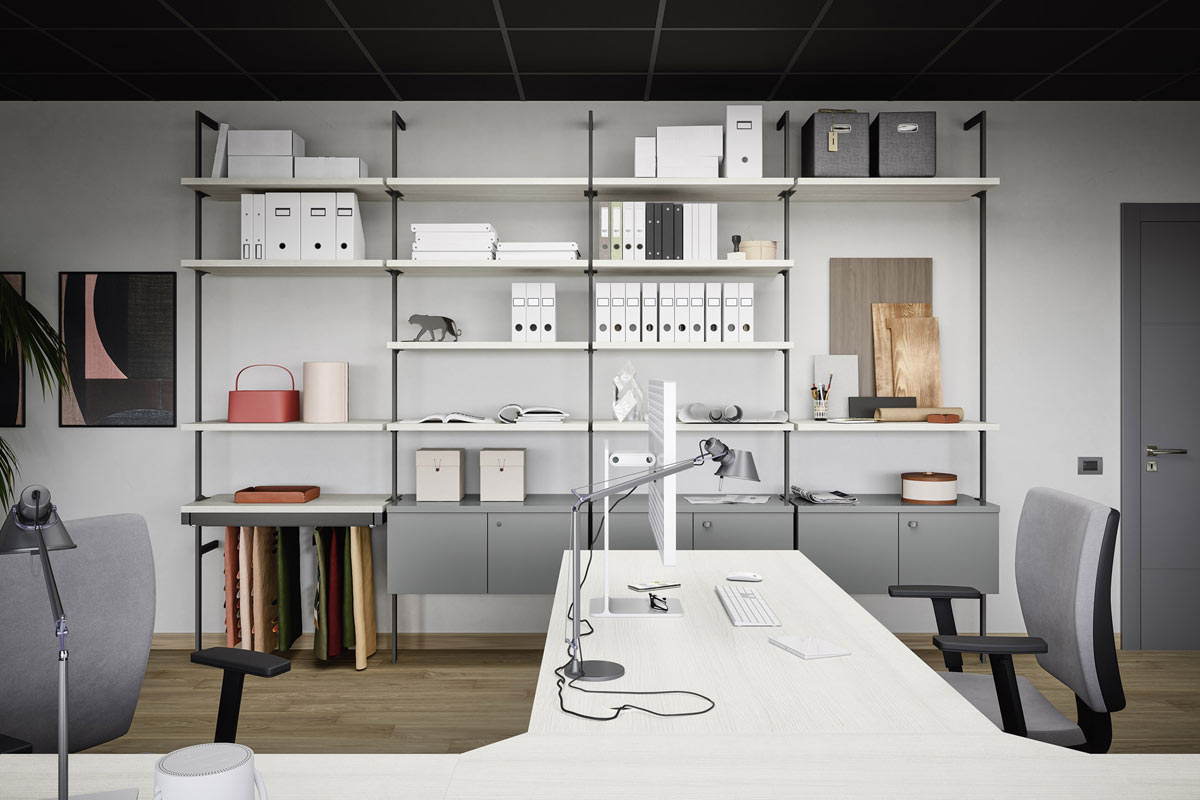 Sistema da ufficio componibile Easy Lops Space Office progetto 11 2