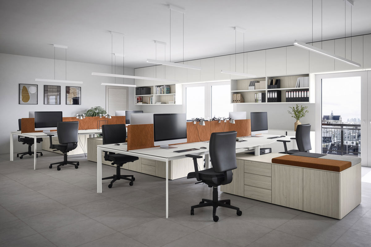 Sistema da ufficio componibile Easy Lops Space Office progetto 12 1