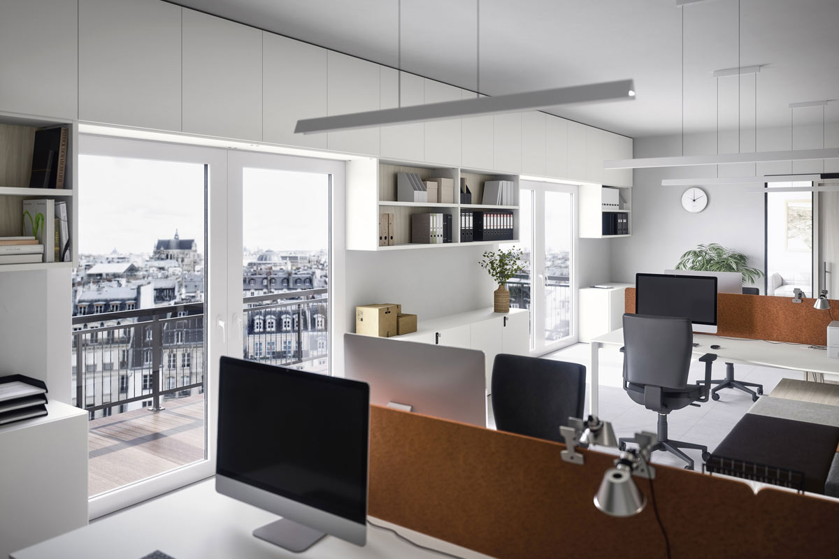 Sistema da ufficio componibile Easy Lops Space Office progetto 12 2