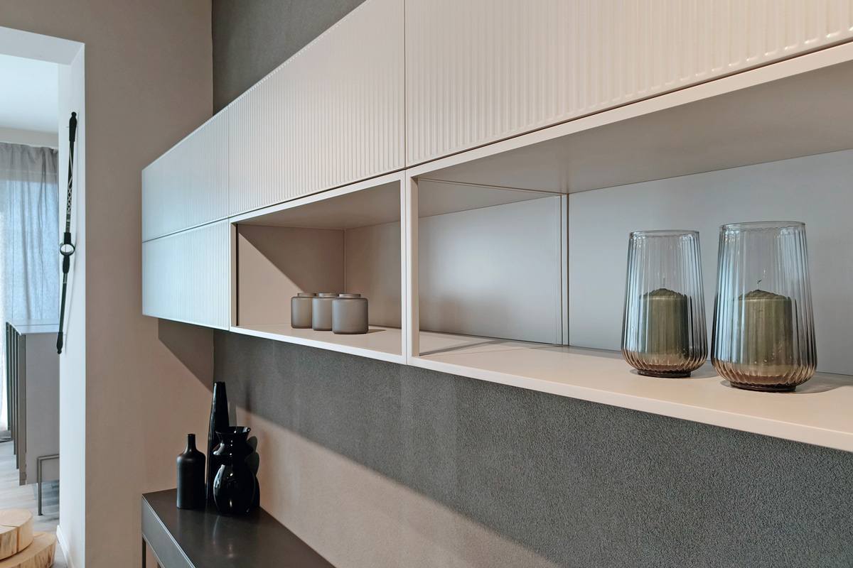 dettaglio soggiorno moderno Novamobili showroom Lops Trezzano sul Naviglio Milano