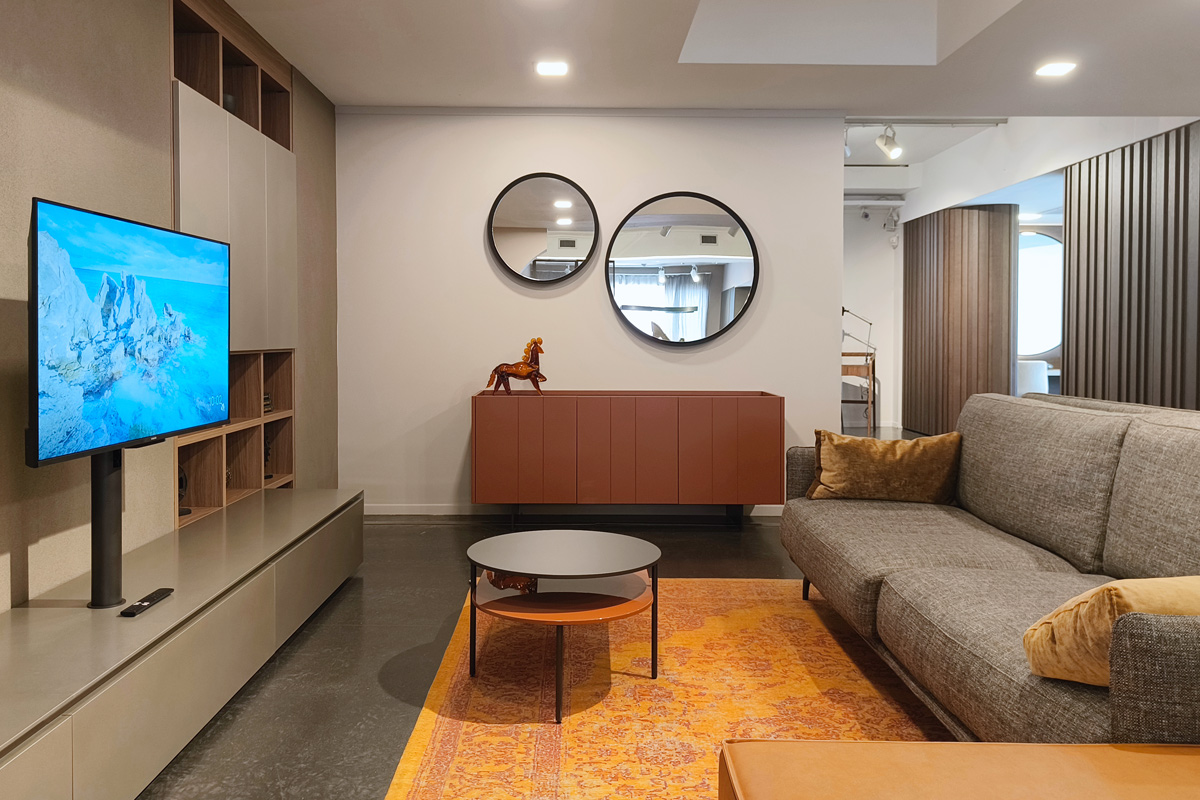 soggiorno moderno Novamobili showroom Lops Trezzano sul Naviglio Milano